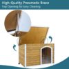 Large Wooden Outdoor Dog House, Waterproof Roof, Elevated Floor, Adjustable Plastic Feet - Yellow - Image 3