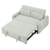 Pull Out Sofa Bed Convertible Couch 2 Seat Loveseat Sofa Modern Sleeper Sofa With 2 Throw Pillows And USB Ports For Living Room - Light Gray Green - Image 19