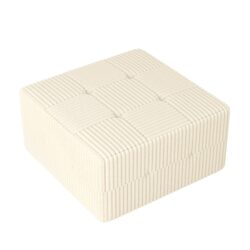 Modern Minimalist Corduroy Ottoman Sleeper Sofa Compressed Sectional For Living Room And Bedroom - White