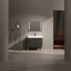 Minimalist 36" Freestanding Bathroom Vanity With Resin Sink And Storage Cabinet - Dark Oak - Image 2