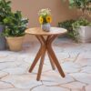 Stamford - Outdoor Bistro Table Acacia Wood X - Base - Teak - Image 4
