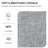 Modern Oversized Chair & Ottoman, Chenille Fabric Sofa Bed, Accent Chair Comfy Sofa With Cupholders And USB Charging Ports Chair For Living Room, Bedroom, Apartment - Gray - Image 7