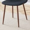 Luxury Simple Chair (Set of 4) Linen Cotton High Resilience Dining Chair With Metal Color Leg - Black / Walnut - Image 12