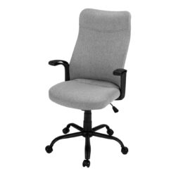 Office Chair, Adjustable Height, Swivel, Ergonomic, Armrests, Contemporary Comfortable Seating - Gray