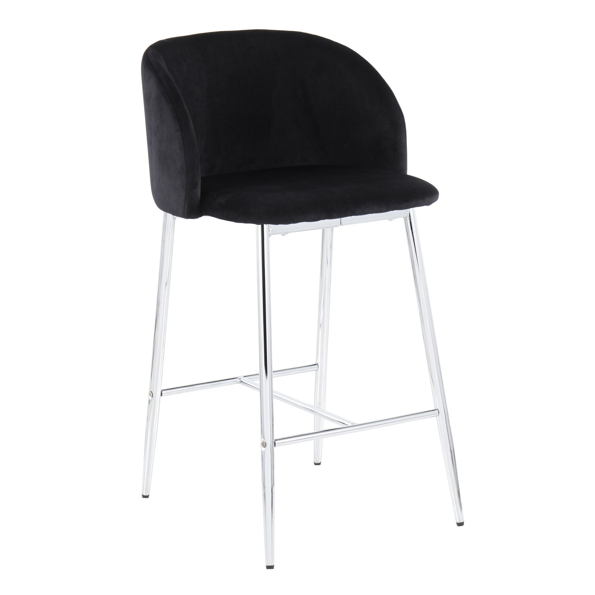 Fran - Contemporary Counter Stool (Set of 2) - Chrome / Black - Image 2