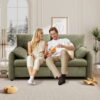 Modern Minimalist Down Filled Sofa, 800Lbs Capacity, Multiple Colors, Chenille Fabric - Green - Image 7
