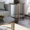 Abisha - Sintered Stone Top & Champagne End Table - Black - Image 3