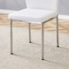 Luxury Simple Chair High Resilience Dining Chair Material With Metal Leg (Set of 6) - White / Silver - Image 8