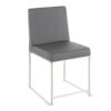 Fuji - High Back Contemporary Dining Set, Glass 5 Piece - Gray - Image 4