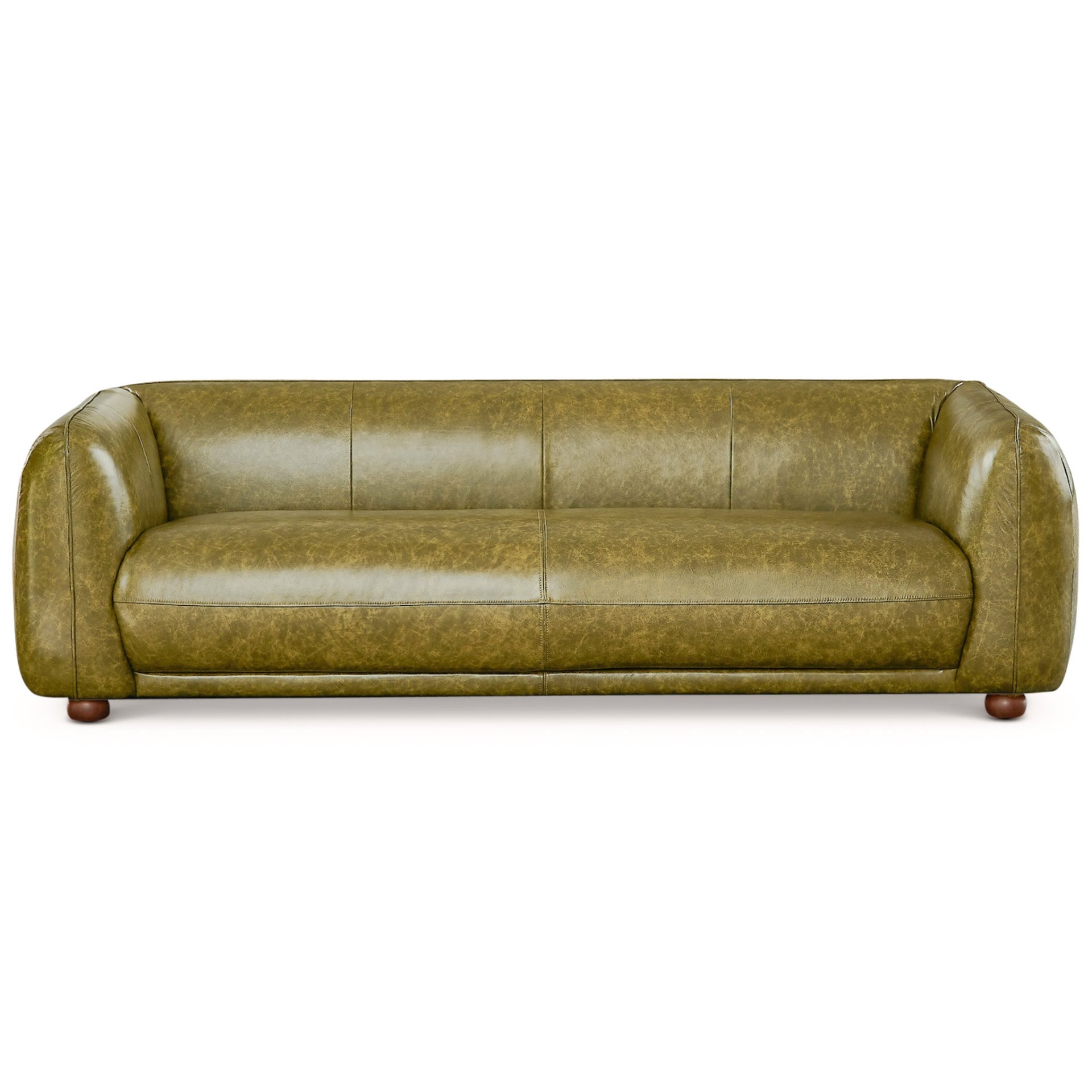 Marlon - Luxury Italian Leather Sofa - Green - Image 12