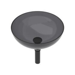 Artistic Vessel Sink With Pop Up Drain, Smooth Rounded Edges - Grey
