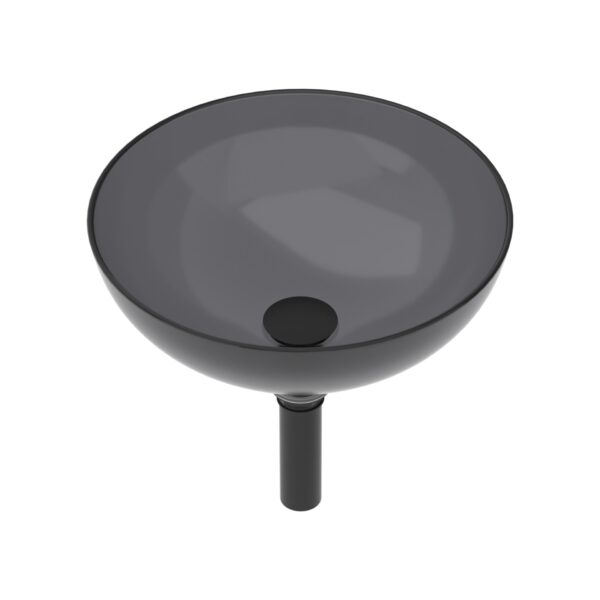 Artistic Vessel Sink With Pop Up Drain, Smooth Rounded Edges - Grey