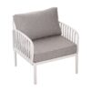 Outdoor Patio Club Chair, Modern Patio Furniture, Waterproof Thick Cushion Deep Seating For Porch, Balcony - White / Light Gray - Image 4