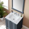 Elegant Sintered Stone Bathroom Vanity Top With Rectangular Ceramic Sink - Carrara White - Image 2