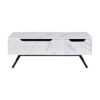 Throm - Faux Marble Grain Coffee Table With Lift Top - White - Image 3