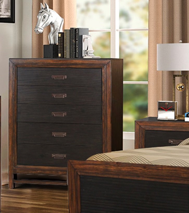 Branson - 5 Drawer Chest, Two Tone - Brown - Image 2