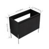 Minimalist Freestanding Bathroom Vanity With Storage Cabinet, Excluding Sink - Dark Oak - Image 3