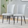 Modern Minimalist Dining Chairs And Office Chairs, 2 Piece Set - Light Gray - Image 2
