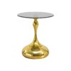 Elegant Small Round Side Table With Tempered Glass Top For Living Room - Gold - Image 6