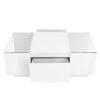 LED Coffee Table, Modern Center Table, Coffee Table With Open Storage Compartment And 2 Hidden Drawers For Living Room - White - Image 9