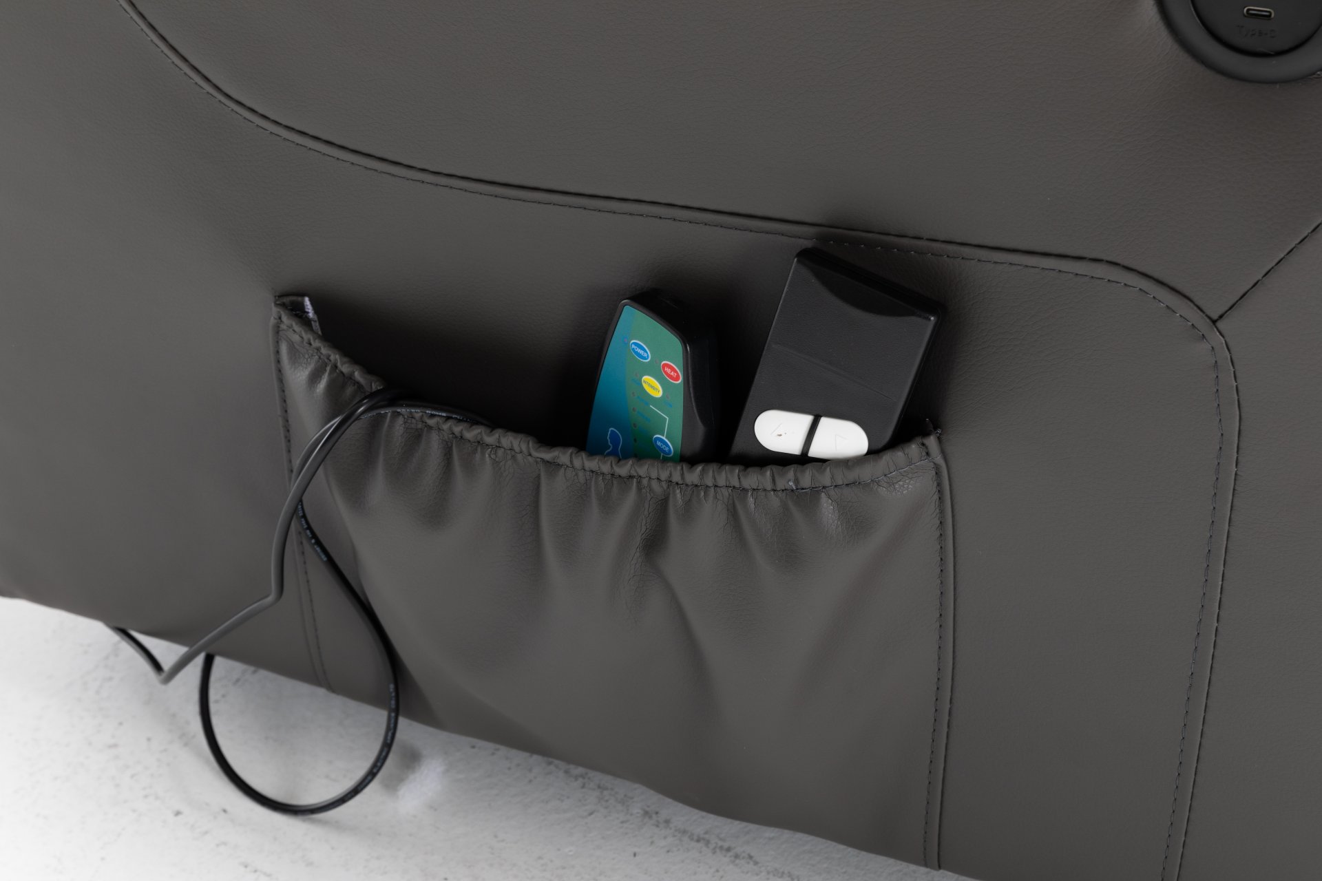 Electric Power Massage Recliner Chair - Dark Gray - Image 6