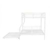 Full Long Over Queen Metal Bunk Bed With Trundle - White - Image 6