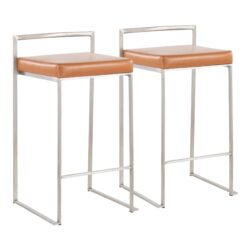 Fuji - Contemporary Stackable Counter Stool (Set of 2) - Camel