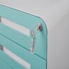 Simple Style 3 Drawer Mobile File Cabinet Under Desk Office Storage - White / Green - Image 10
