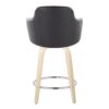 Boyne - Contemporary Fixed Height Counter Stool With Swivel With Round Footrest (Set of 2) - Natural / Black - Image 5
