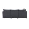 Modern Sectional Sofa With Vertical Stripes, 2 Pillows, 5 Seat Couch With Convertible Ottoman, Various Combinations, L-Shape Indoor Furniture - Dark Gray - Image 5