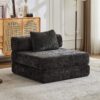 Convertible Floor Sofa Bed With Fixed Shape Frame For Living Room - Black - Image 2