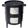 Heavy Duty Round Bbq Grill 17" Steel Charcoal Smoker For Outdoor Cooking - Black - Image 8