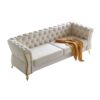 Modern Tufted Velvet Sofa For Living Room - Beige - Image 3