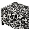 Luxury Storage Ottoman With Floral Patterned Fabric, Soft Close Hinges, Multi Functional Footrest & Seat - Black Floral / White - Image 13