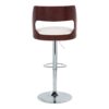 Cecina - Mid-Century Modern Adjustable Height Barstool With Swivel With Oval Footrest (Set of 2) - Chrome / Cherry / White - Image 5