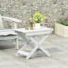 Outdoor Folding Wooden Side Table - White - Image 4