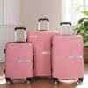 Hardshell Suitcase Double Spinner Wheels Pp Luggage Sets Lightweight Durable Suitcase With Tsa Lock, 3 Piece Set (20/24/28) - Pink - Image 2