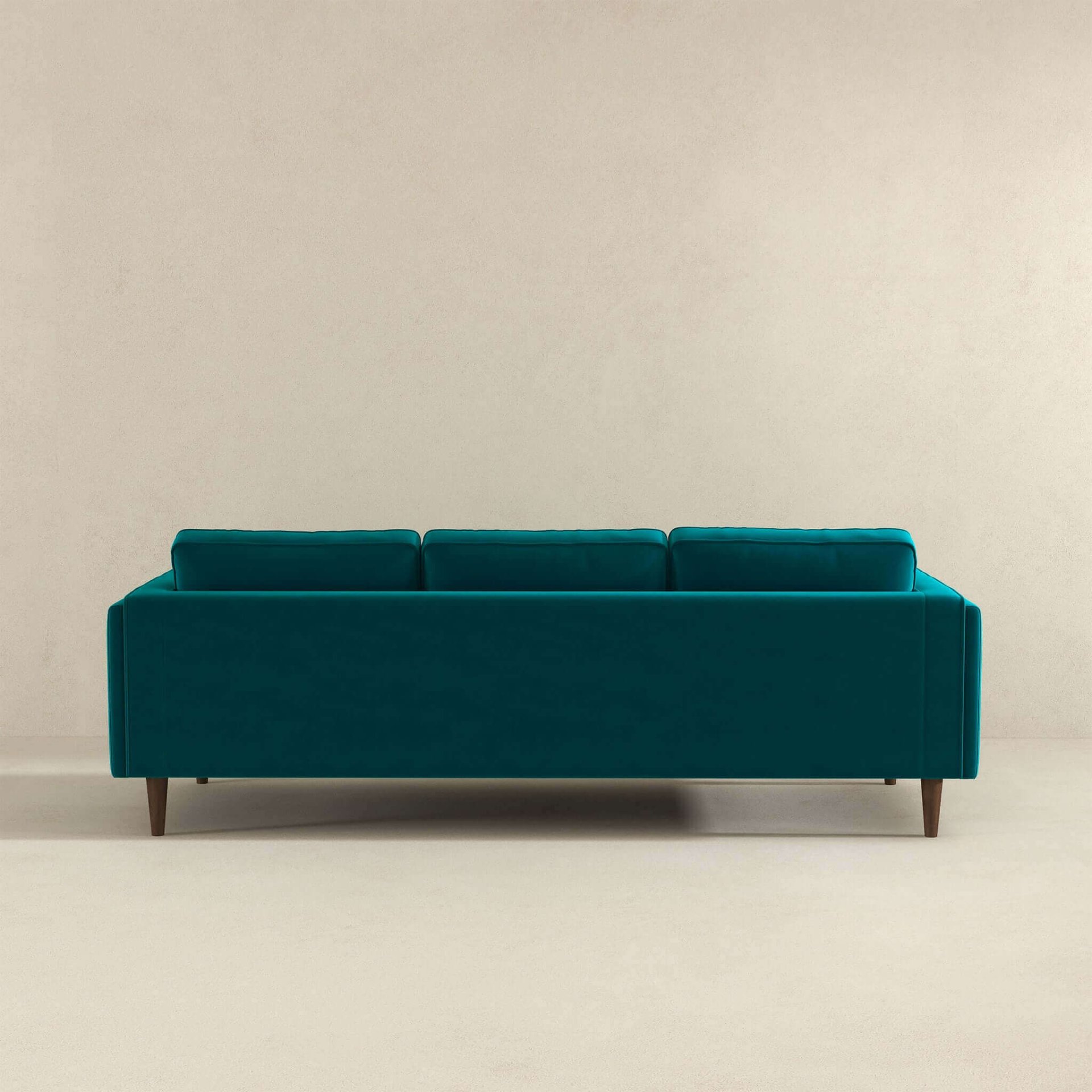 Amber - Mid-Century Modern Luxury Modern Velvet Sofa - Brown / Teal - Image 5