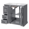 36" Bathroom Vanity With Sink, Soft Close Doors, Adjustable Shelf & 3 Drawers - Gray - Image 13