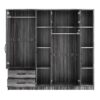 6 Door Wardrobe With Shelves And Drawers - Gray - Image 4