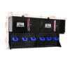 Wall Mounted Double Door Storage Cabinet With Tool Rack And Hooks, Stainless Steel - Black / Red - Image 3