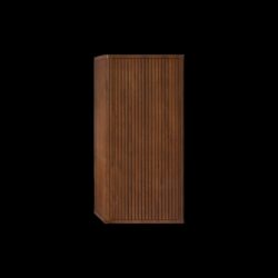 Striped Walnut Bathroom Floating Side Cabinet, Wall-Mounted Storage Cabinet For Small Spaces - Walnut