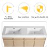 Contemporary Freestanding Bathroom Vanity With White Double Resin Sink & Soft Close Doors - Oak - Image 8