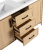 Original 60" Freestanding Bathroom Vanity With Double Resin Sink Plywood Soft Closing Doors & Drawers - Oak - Image 11