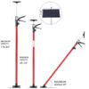 Adjustable Support Pole System Steel For Drywall And Cabinet Installation, Extends 45 To 114" With Carry Bag - Black / Red - Image 3