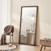 Vintage Full Length Mirror Wall Mounted With Faux Wooden Frame - Brown - Image 2