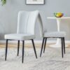 Modern Minimalist Dining Chairs And Office Chairs, 2 Piece Set - Light Gray - Image 5