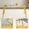Minimalist Rectangular Dining Table With Tempered Glass Top And en Metal Legs - Golden / Transparent - Image 7