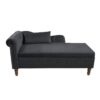 Chaise Lounge Indoor, Velvet Lounge Chair For Bedroom With Storage & Pillow, Modern Upholstered Rolled Arm Chase Lounge For Sleeping With Nailhead Trim For Living Room Bedroom Office - Black - Image 19