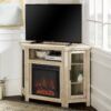Classic Glass Door Fireplace TV Stand For TVs Up To 55" - White Oak - Image 5